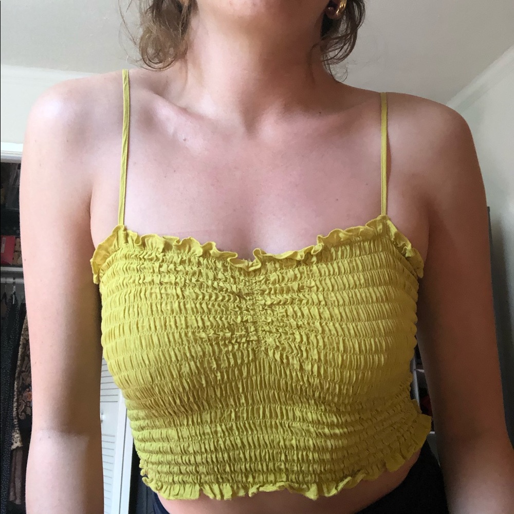 Lime green ruffle cami